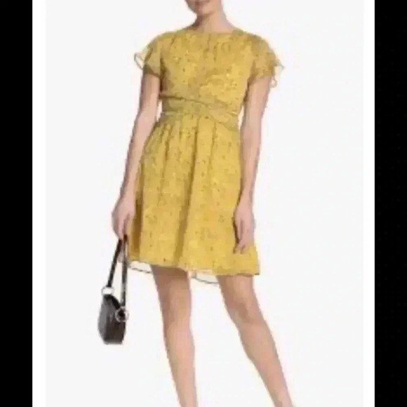 Sam Edelman Chiffon Printed Draped Mini Dress Floral SIze 8 NEW 1319 - Picture 1 of 4